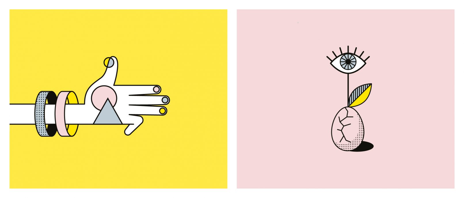 abstract icons of body parts