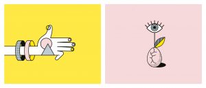 abstract icons of body parts